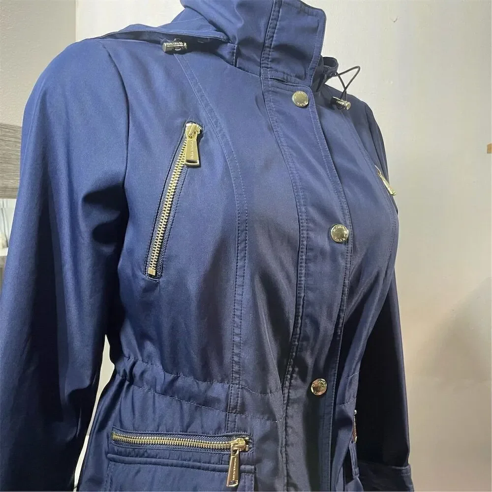 COPY - Michael Kors Women's Petite Anorak Jacket Navy Gold Accents Size S